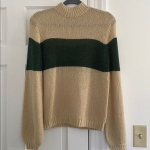 beige and green sweater